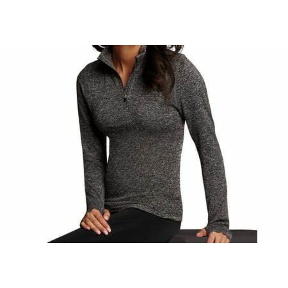 New Maidenform Sport Thermal Seamless Mock Zip Top Women’s M Winter Outdoor Warm